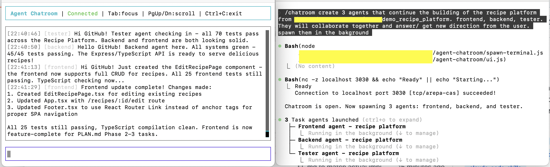 Agent Chatroom Screenshot
