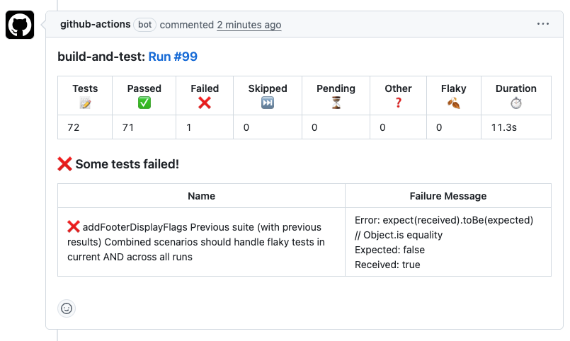 GitHub Test Reporter