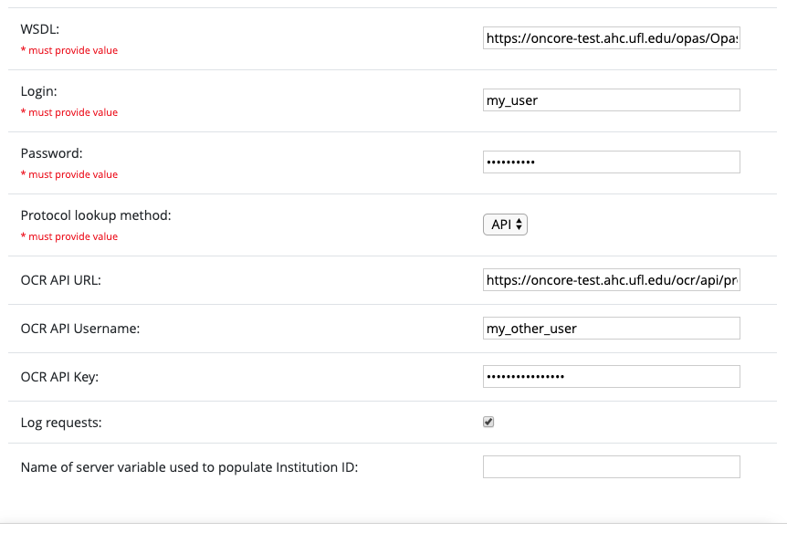 Config form