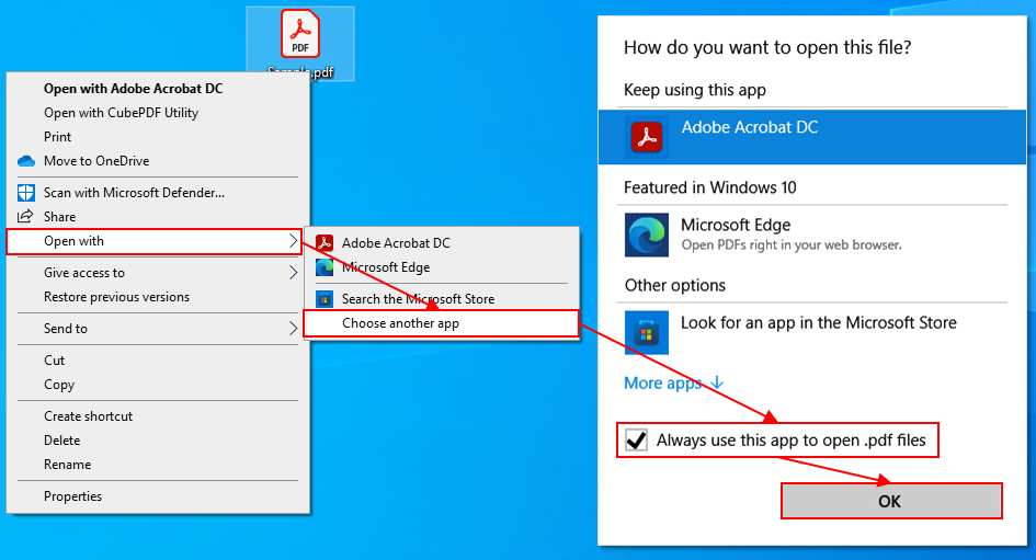 File association settings