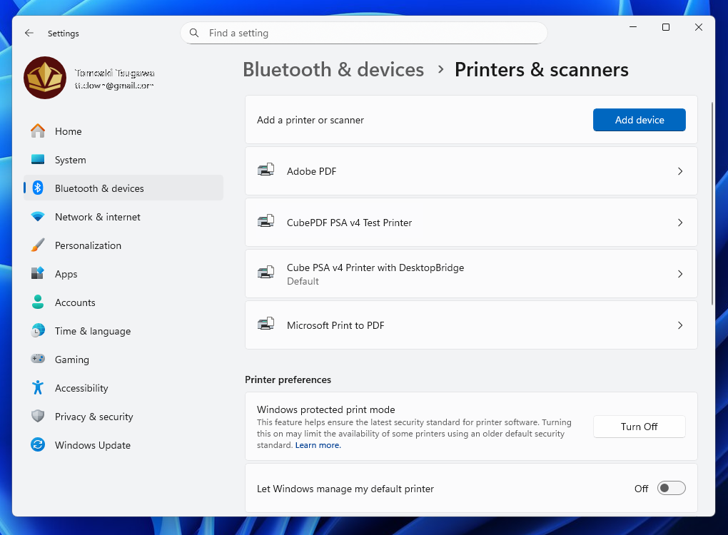 Windows Protected Print Mode supported printers