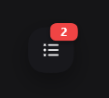 Collapsed button with unread badge