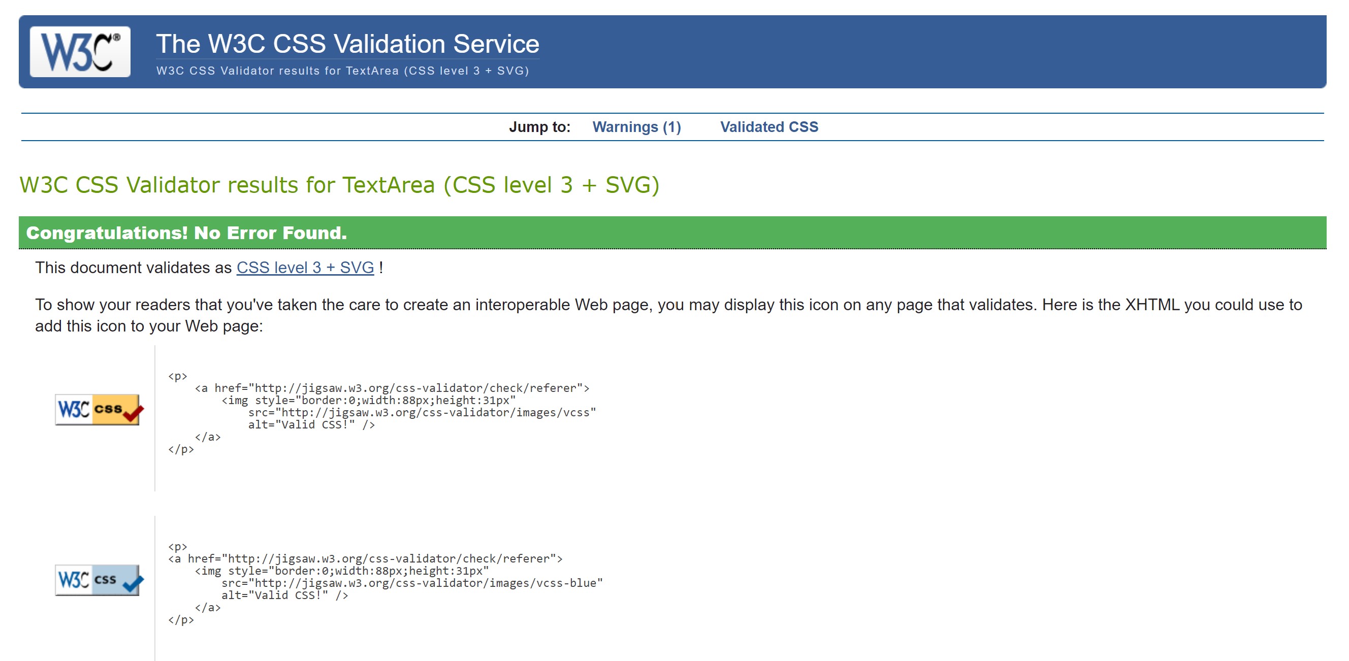 CSS Validation Test