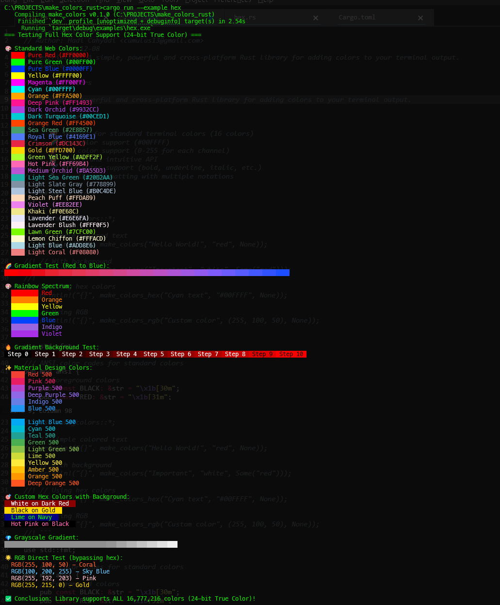 make_colors - hex colors example