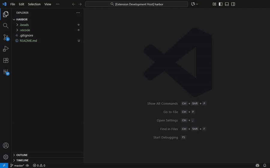 Beads Dashboard: the sidebar, the roadmap, dragging a card across the board, and the board updating itself when an agent files and starts an issue from the terminal