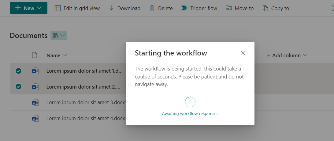 Awaiting flow response example