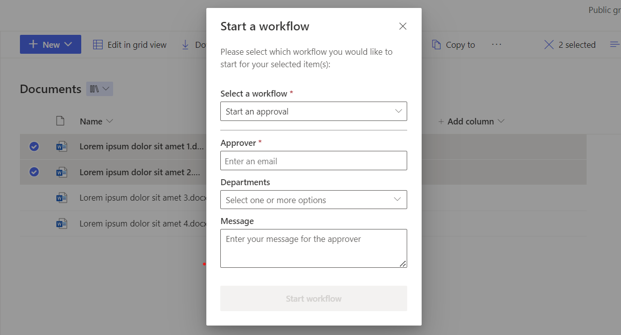 Dynamic flow input form example