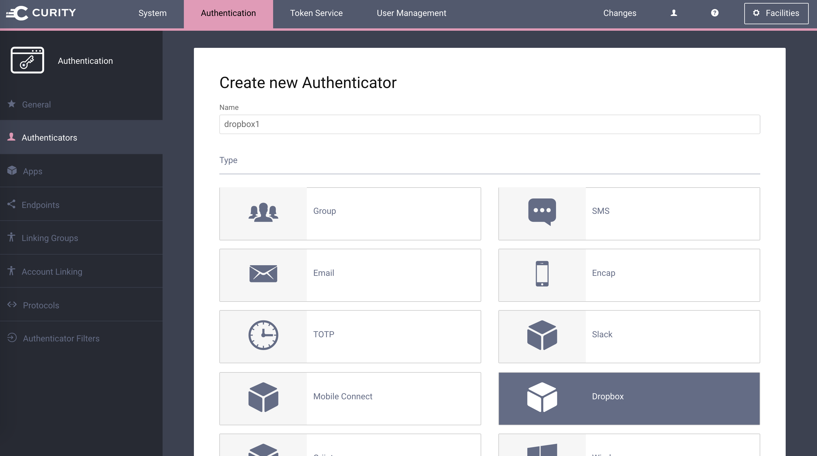 docs/images/dropbox-authenticator-type-in-curity.png