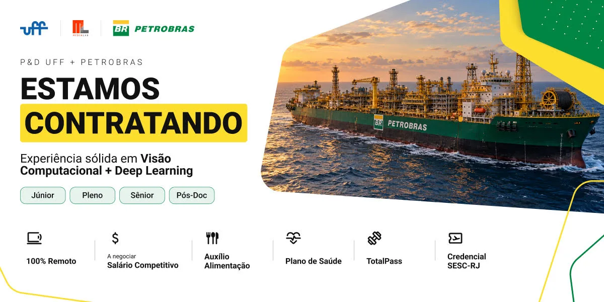 Oportunidade em Visão Computacional e Machine Learning para atuar com pesquisa aplicada, desenvolvimento de protótipos e soluções em produção