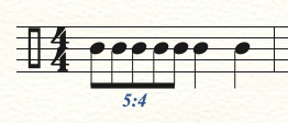 5 against 4 eighth notes, followed by two quarter notes
