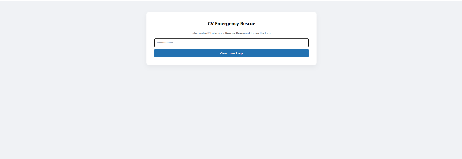 CV Emergency Rescue login