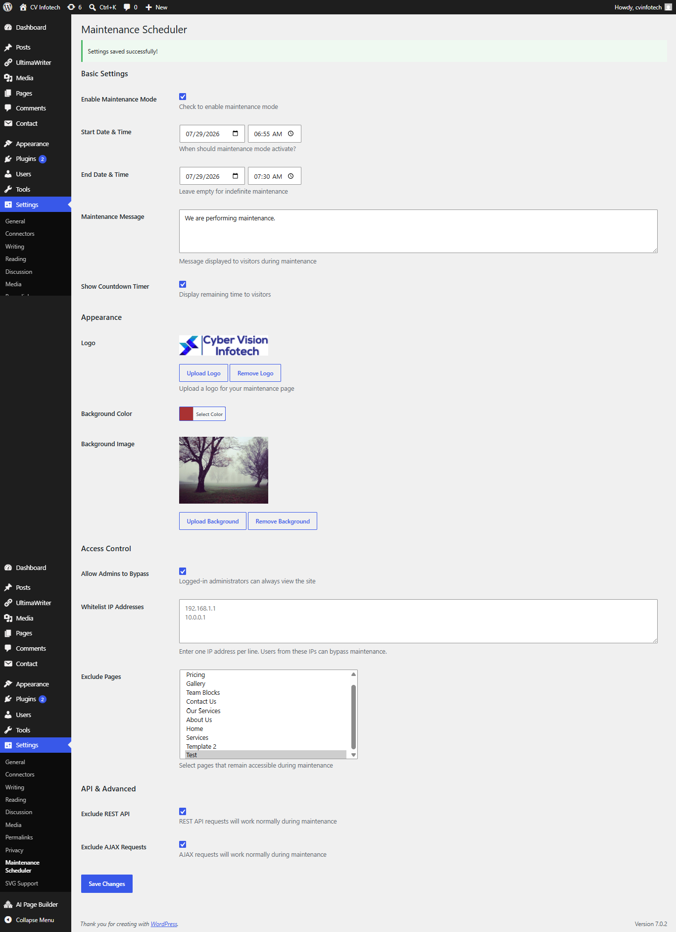 Admin Settings
