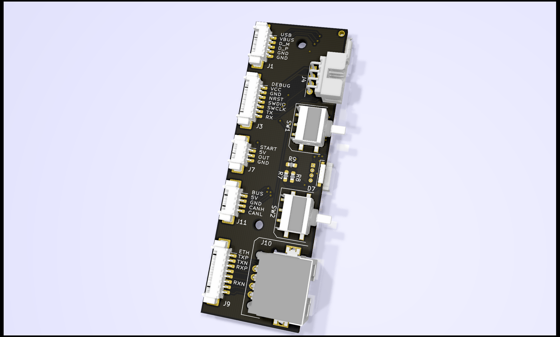 CAD view of the board