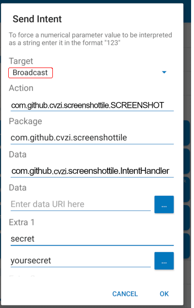 Macro intent screenshot