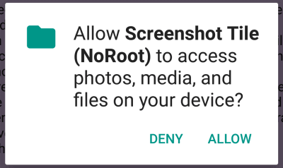 Storage permission screenshot