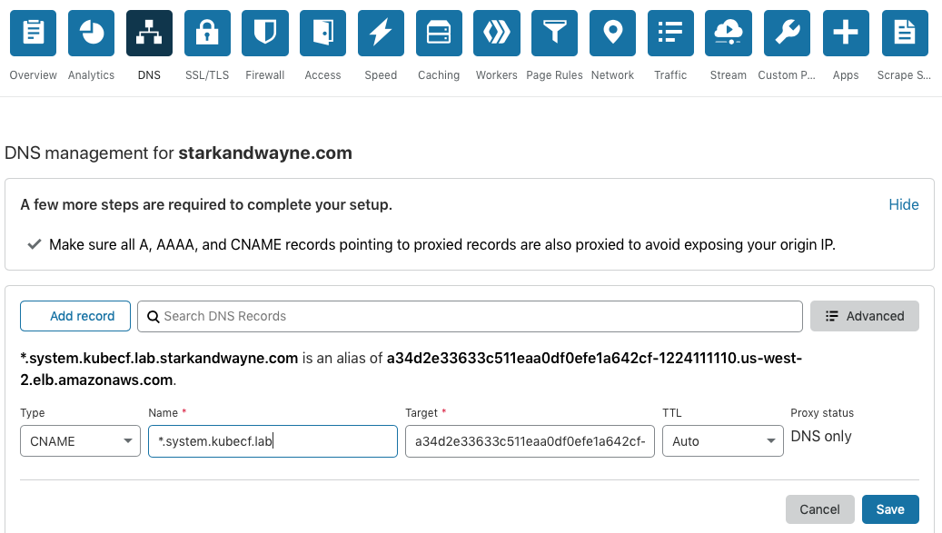 cloudflare dns cname example