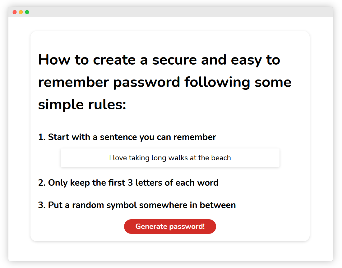 strong but simple passwords