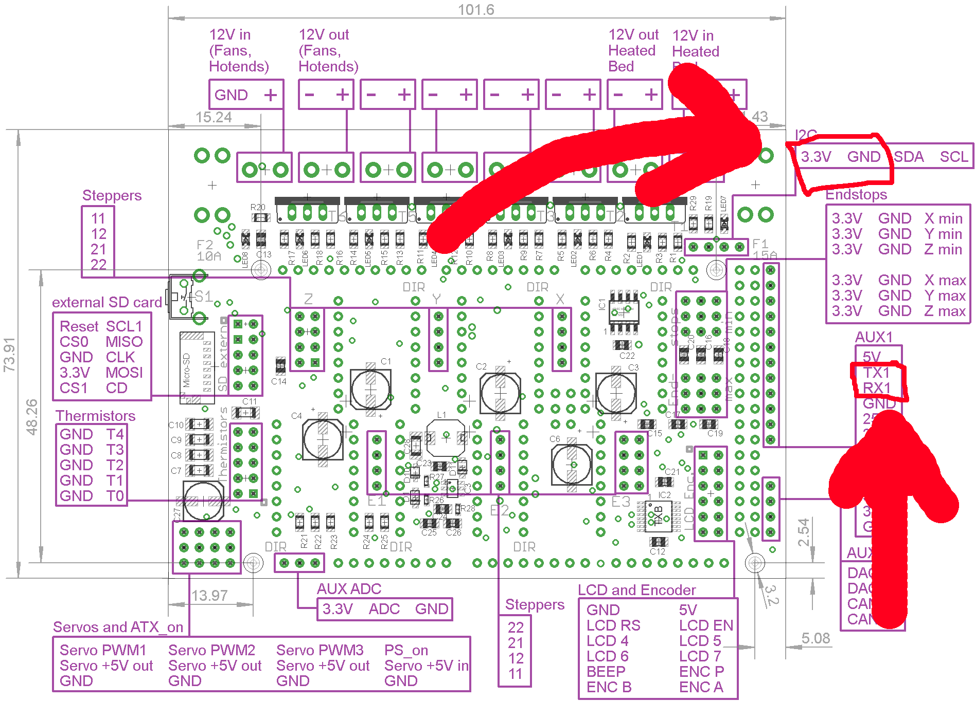 RADDS ESP8266 wiring