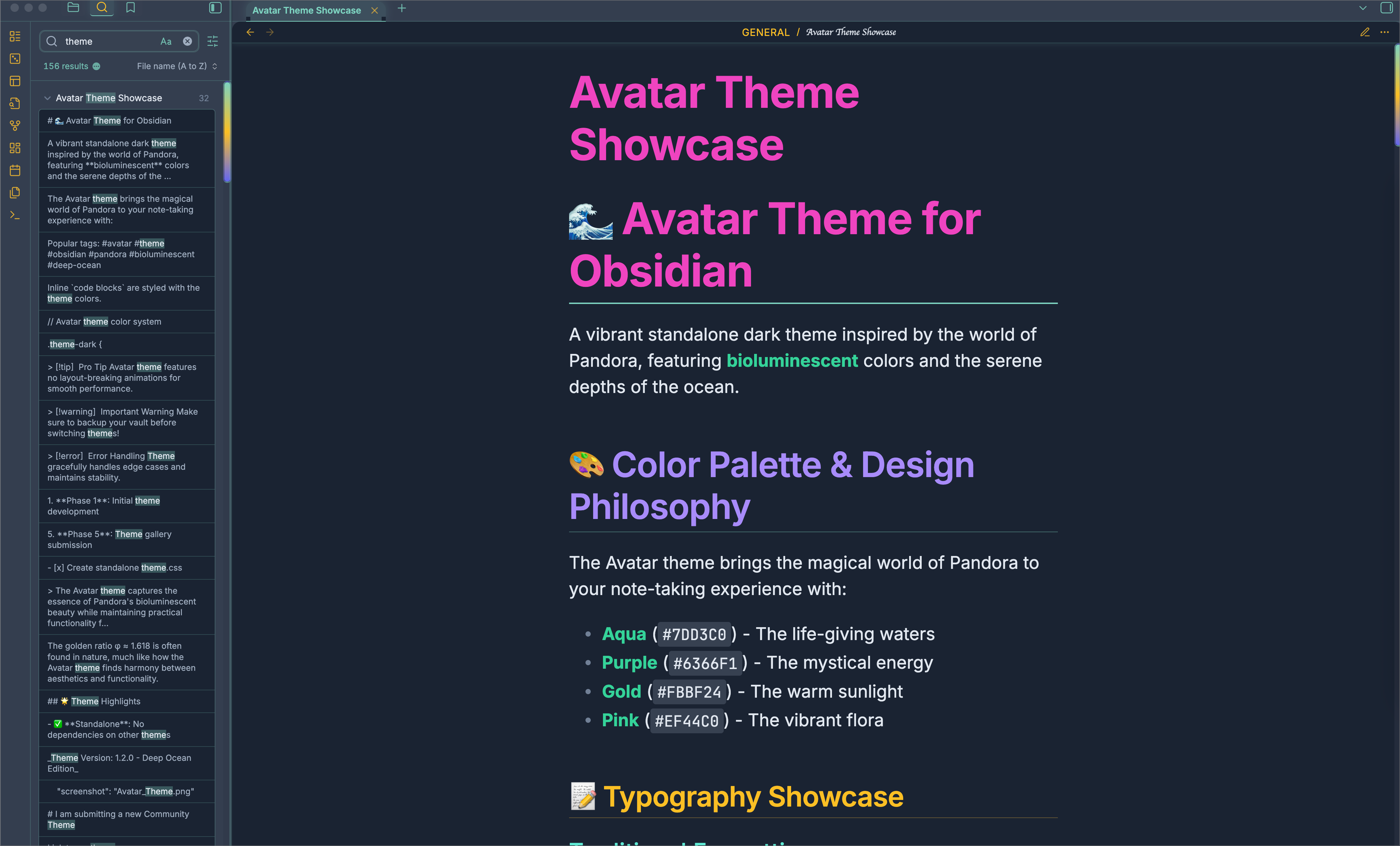 Avatar Theme Screenshot