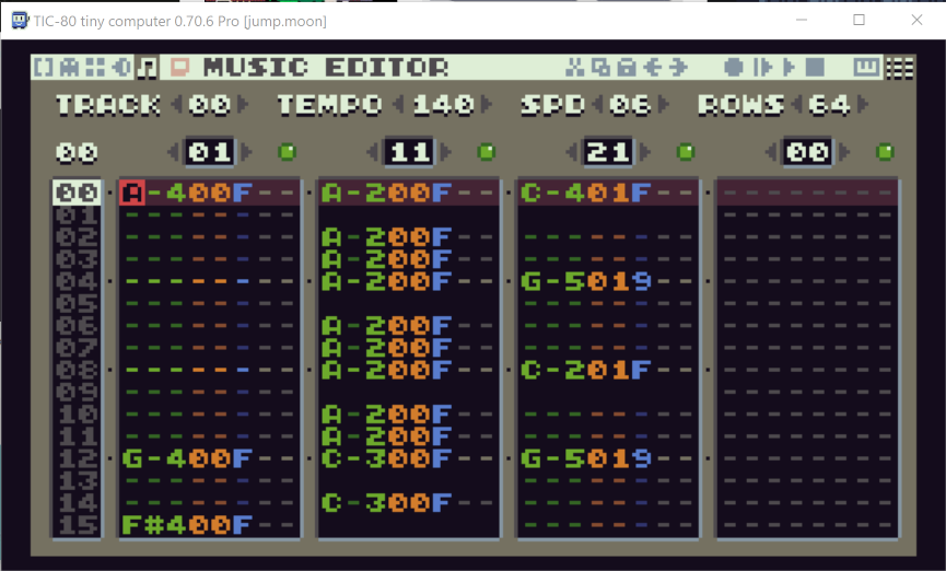 TIC-80 music editor