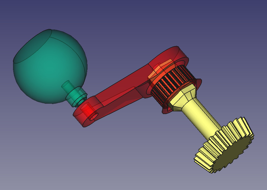 Model of 3d-printable motor attachment crank