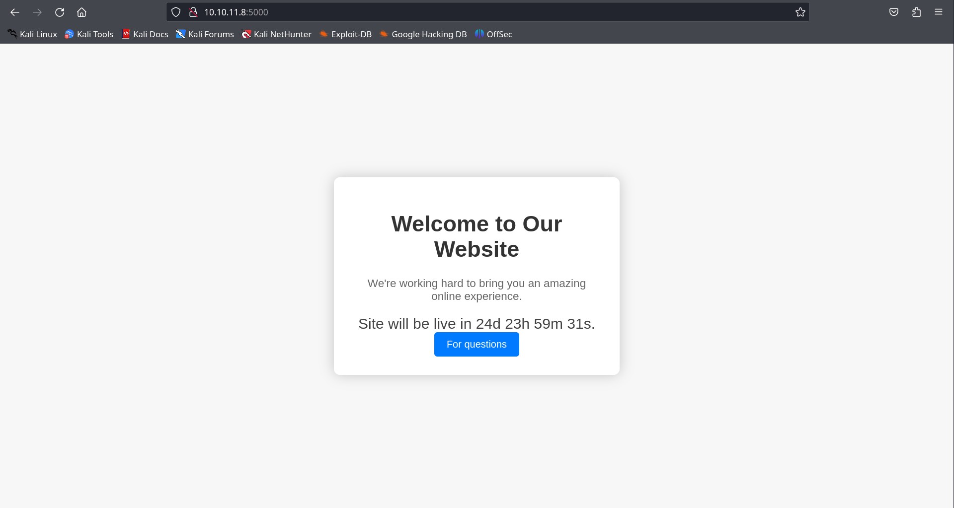 landing page