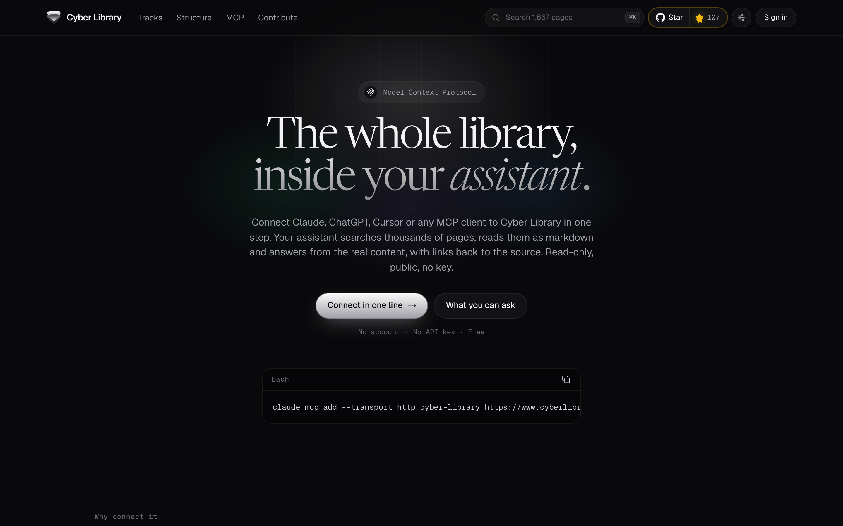 The MCP server page