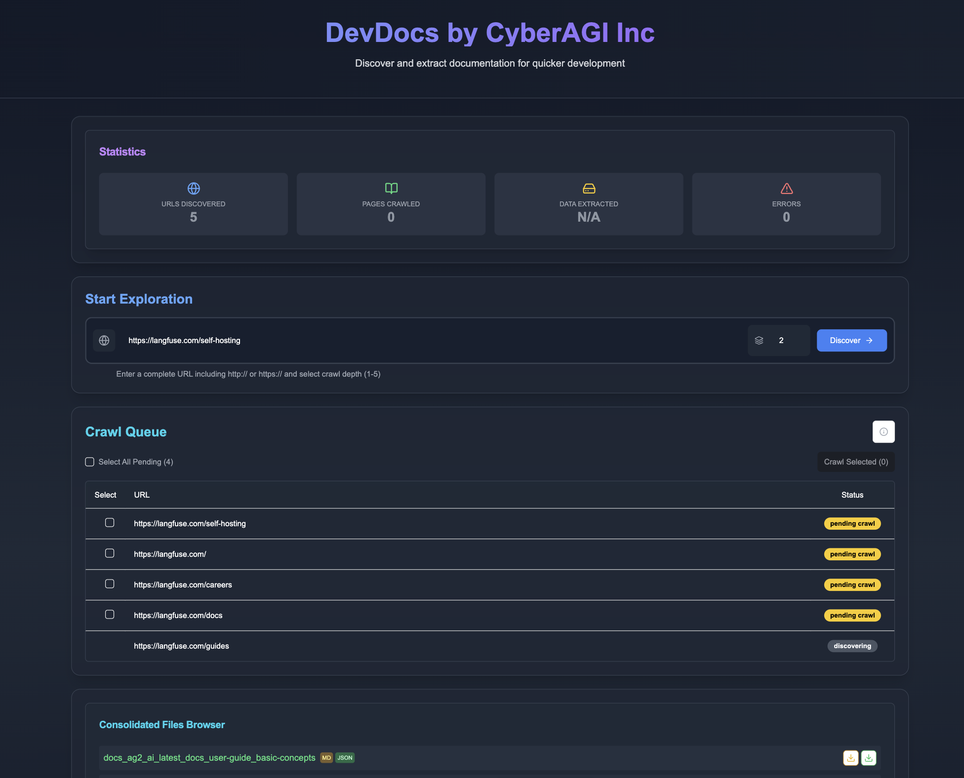 DevDocs Interface