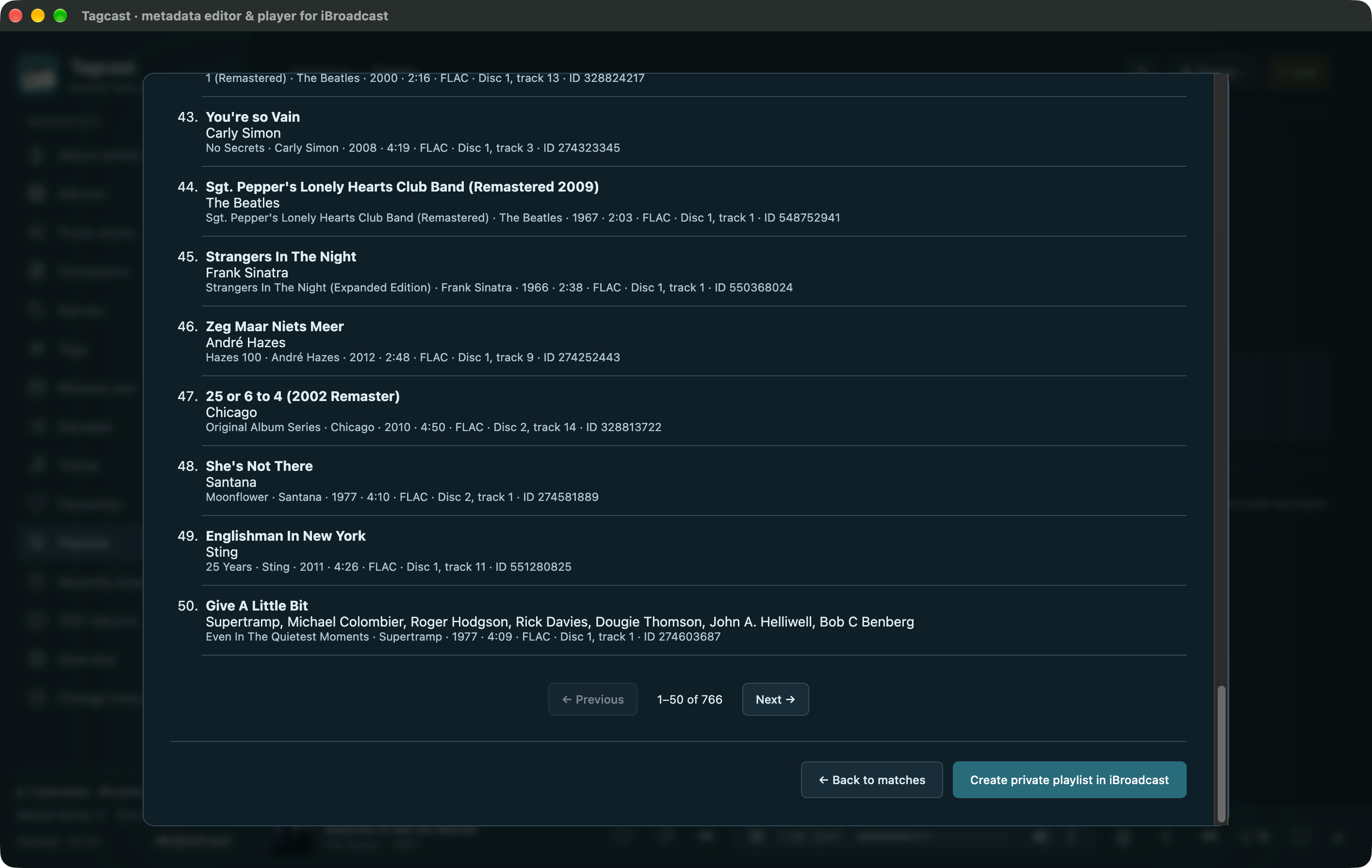 Final ordered playlist review