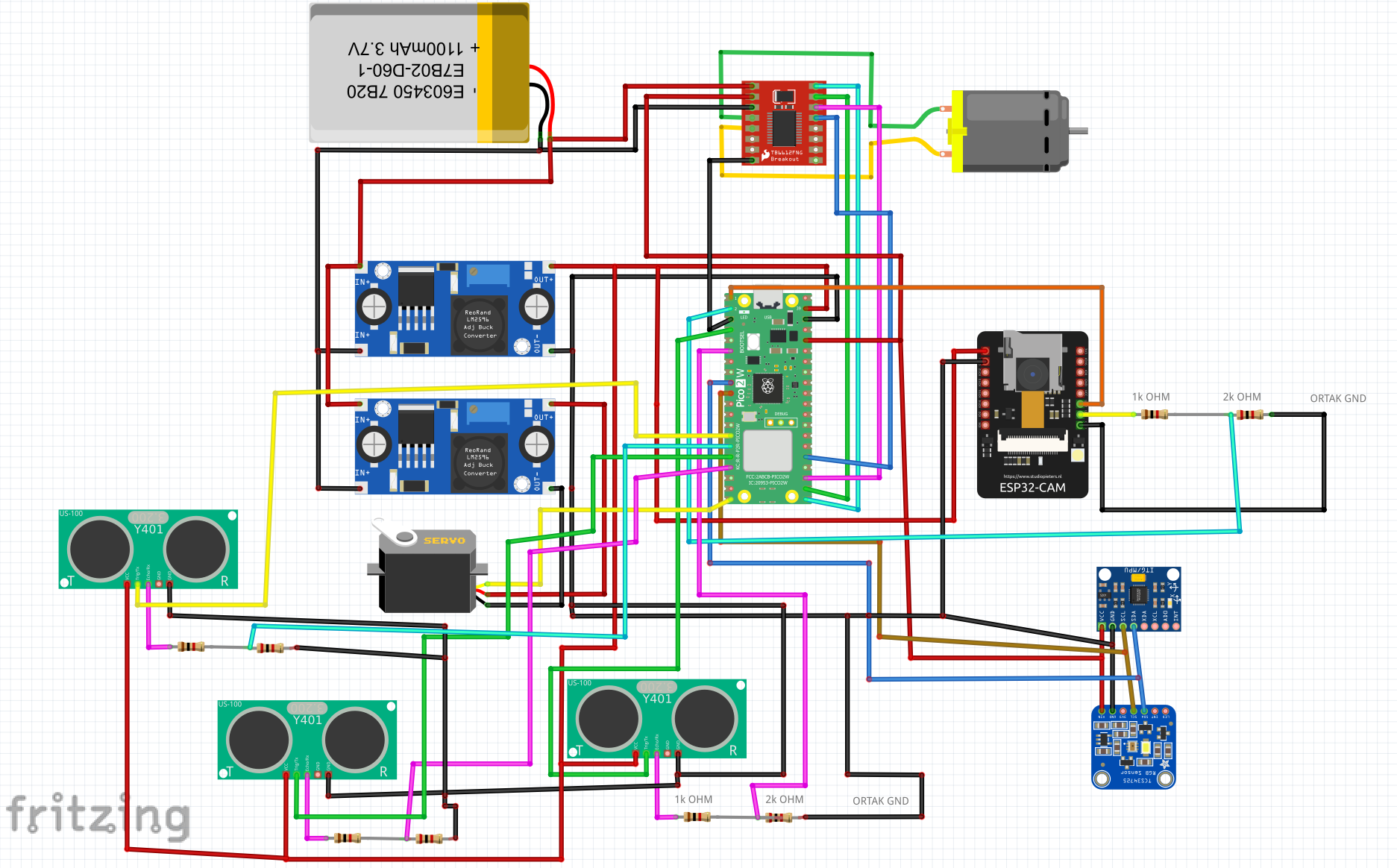 Complete electronics wiring scheme