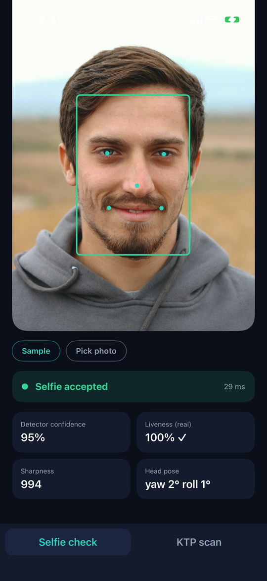 Selfie on iOS