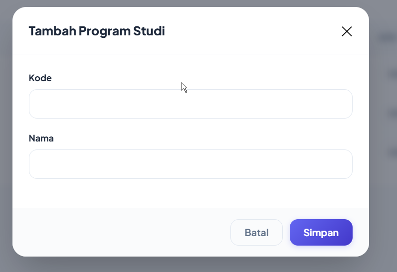 Admin Add Prog Studi
