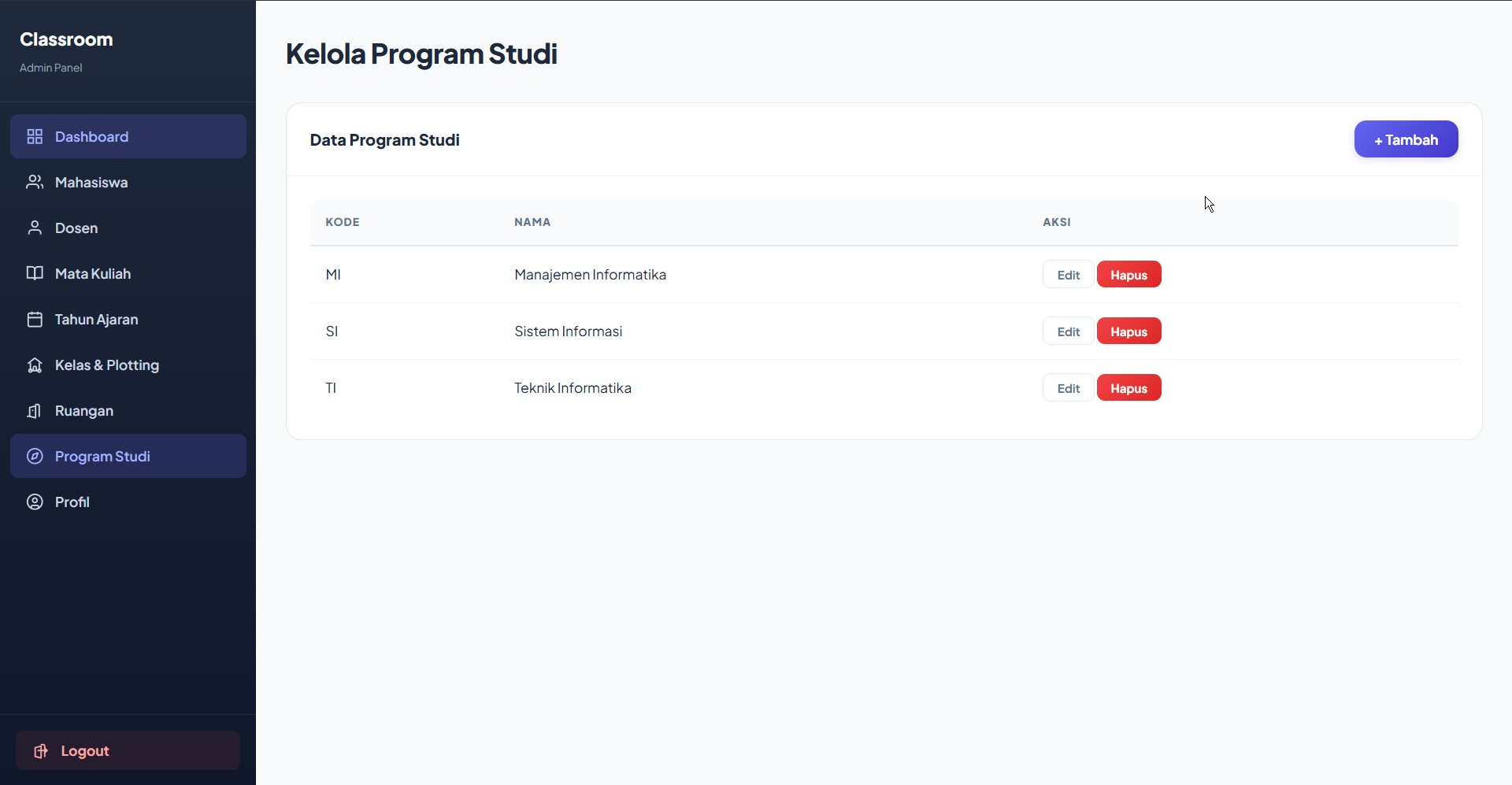 Admin Prog Studi