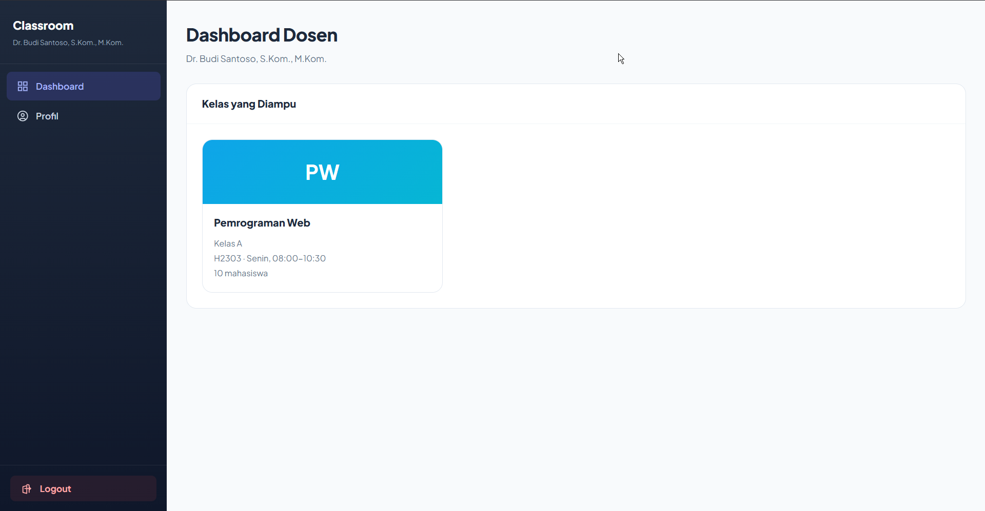 Dosen Dashboard