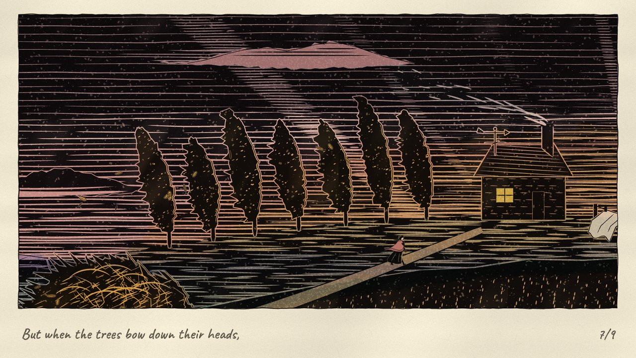 Tinted linocut