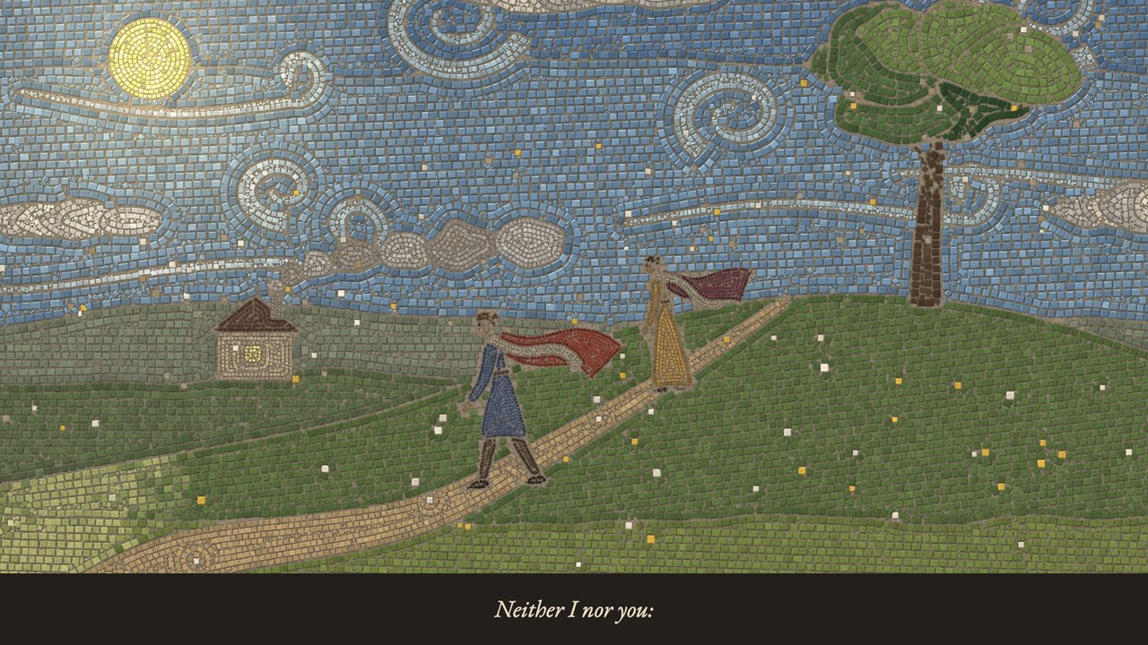 Stone mosaic and sand