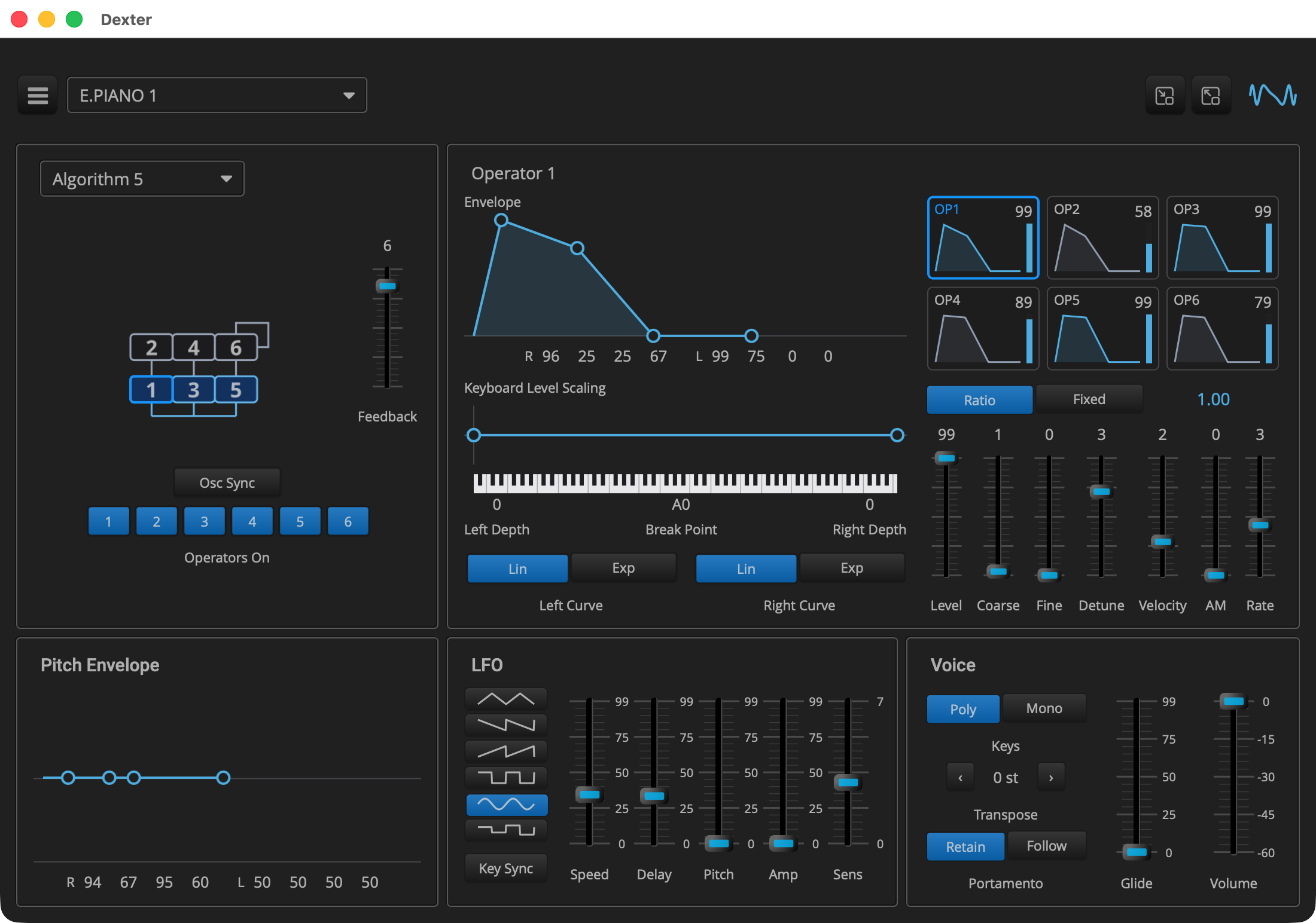 Dexter, an FM synthesizer built with QPlug
