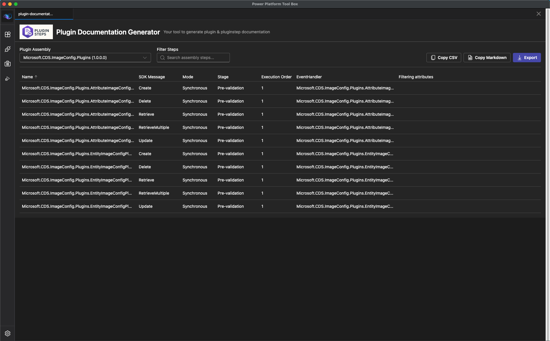 Plugin Documentation Generator - Dark Theme