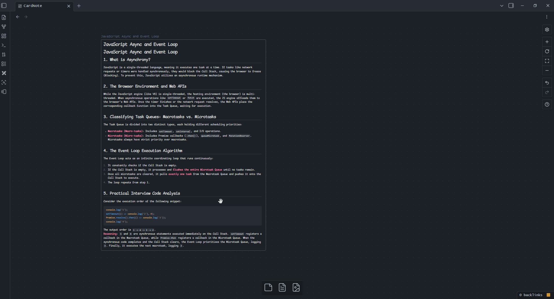 Drag a thought from the editor to Canvas