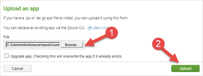 Upload add-on to Splunk