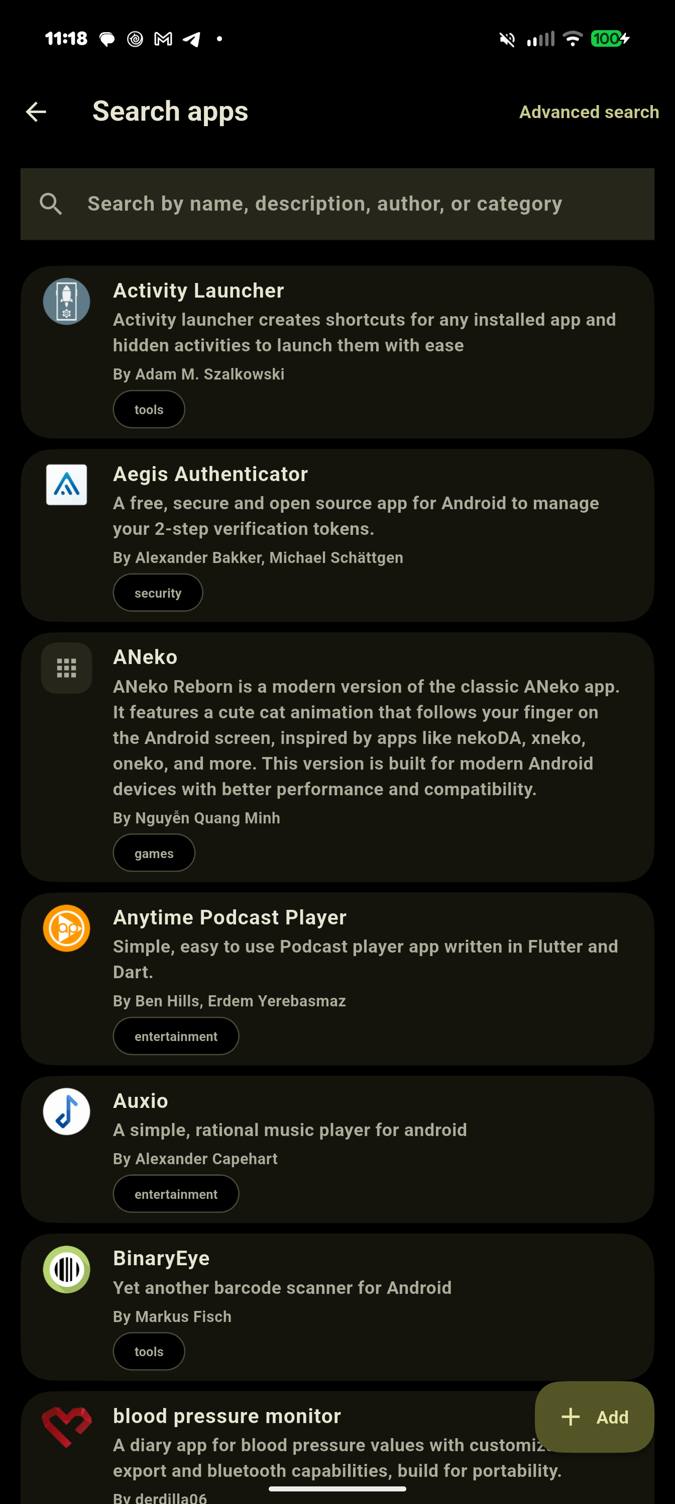 Search apps