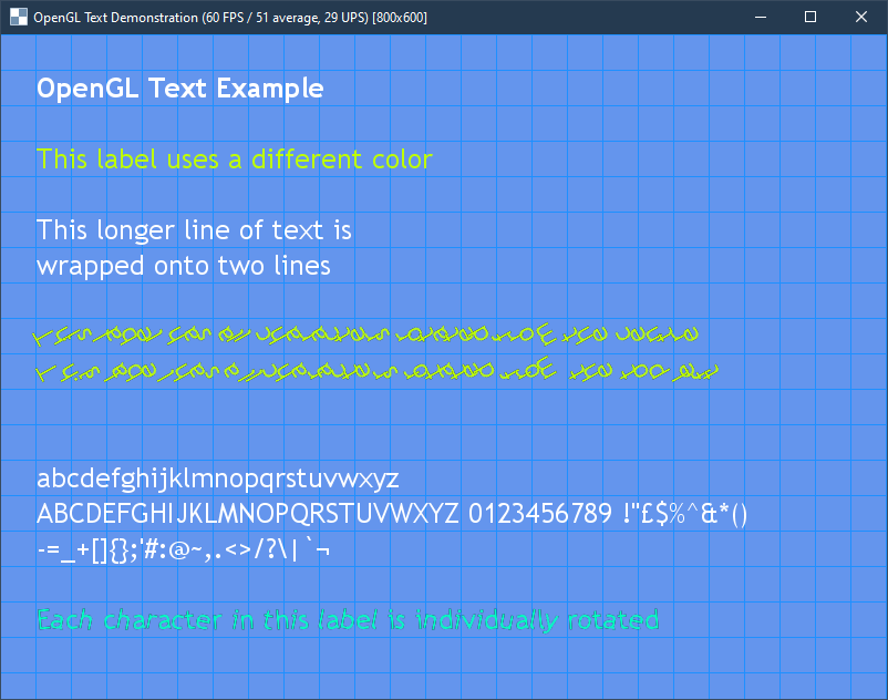 The font parser library was used by this OpenGL application that renders text