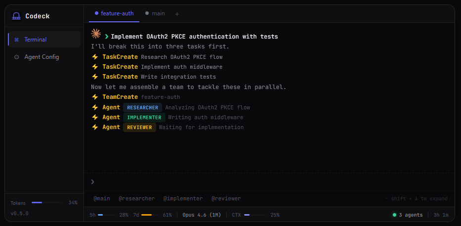Codeck — Agent Teams running in browser
