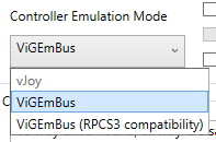Controller emulation mode selection