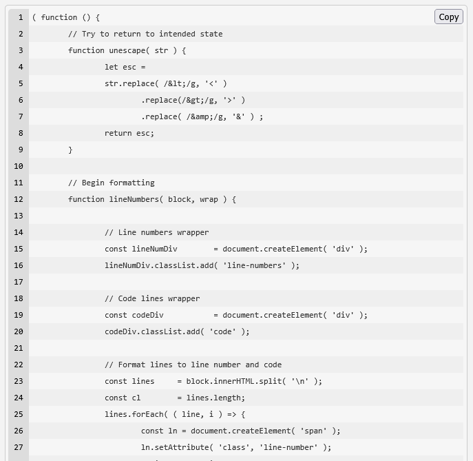 GitHub - cypnk/Code-Lines: A simple formatter for turning code segments ...