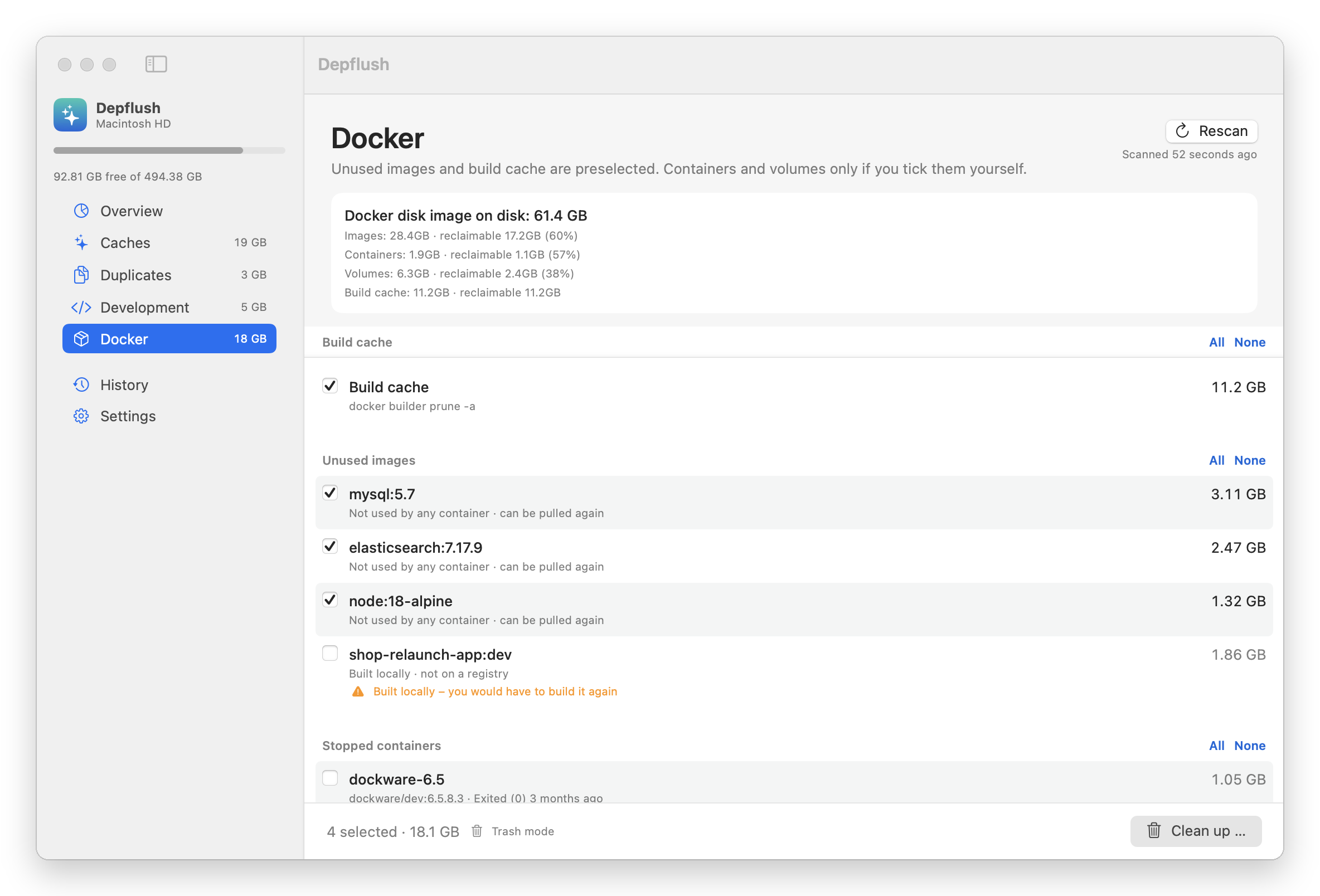 Depflush screenshot 2
