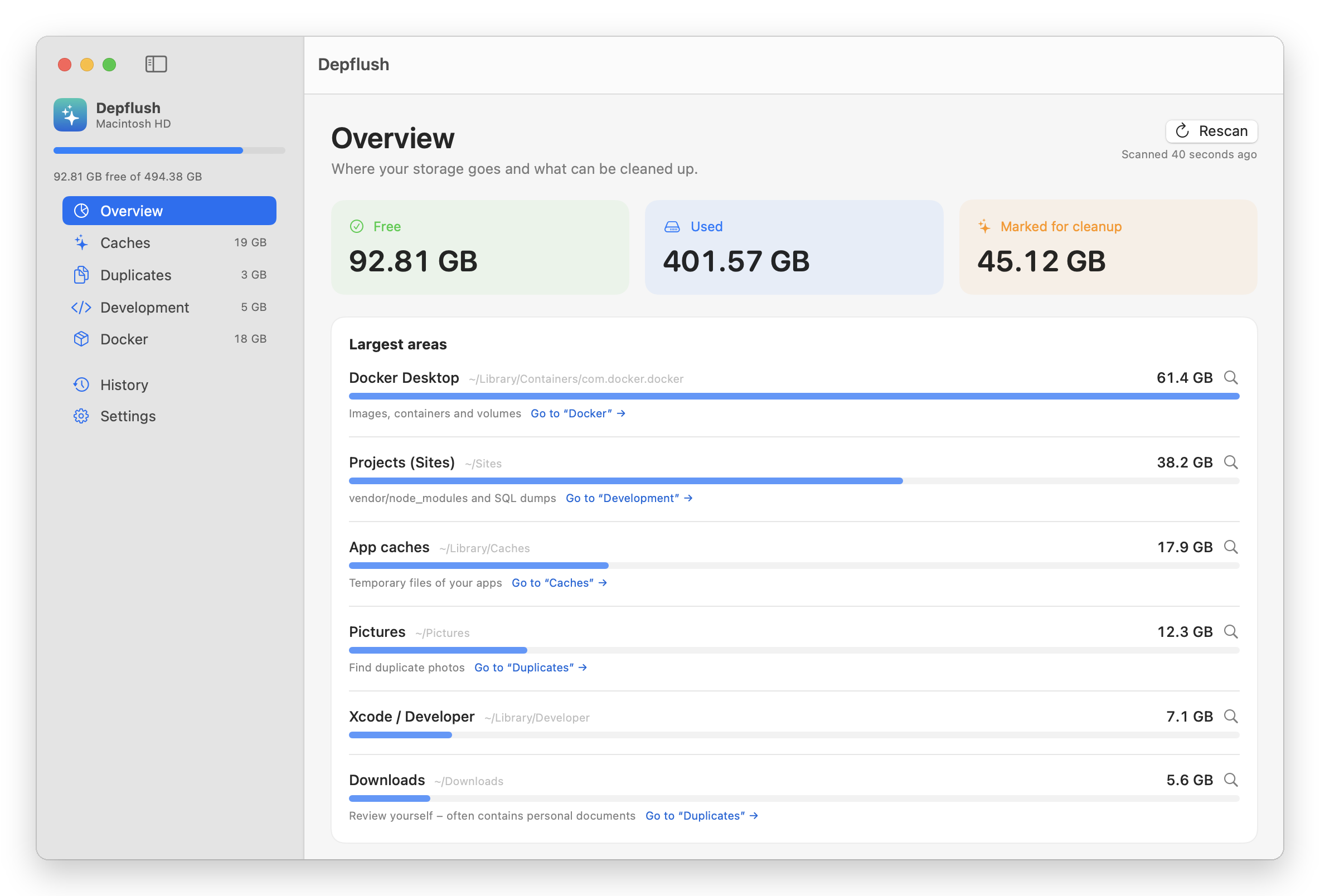 Depflush screenshot 1