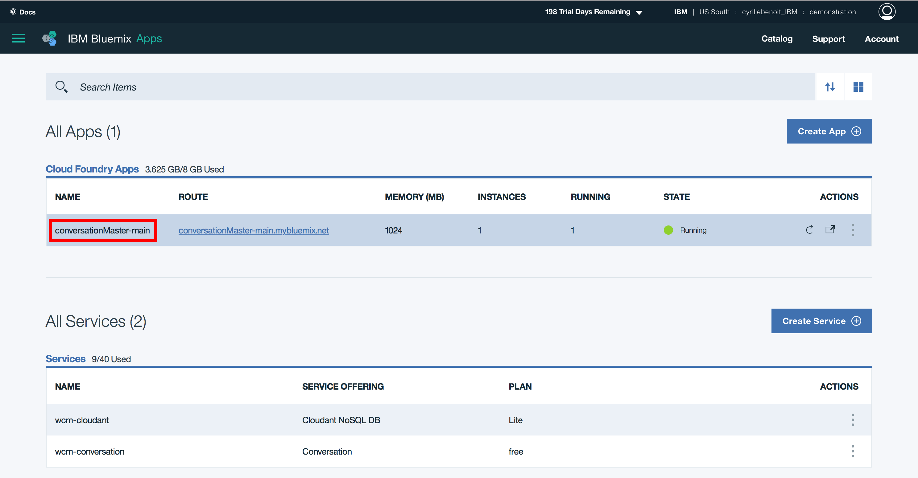 Bluemix app image