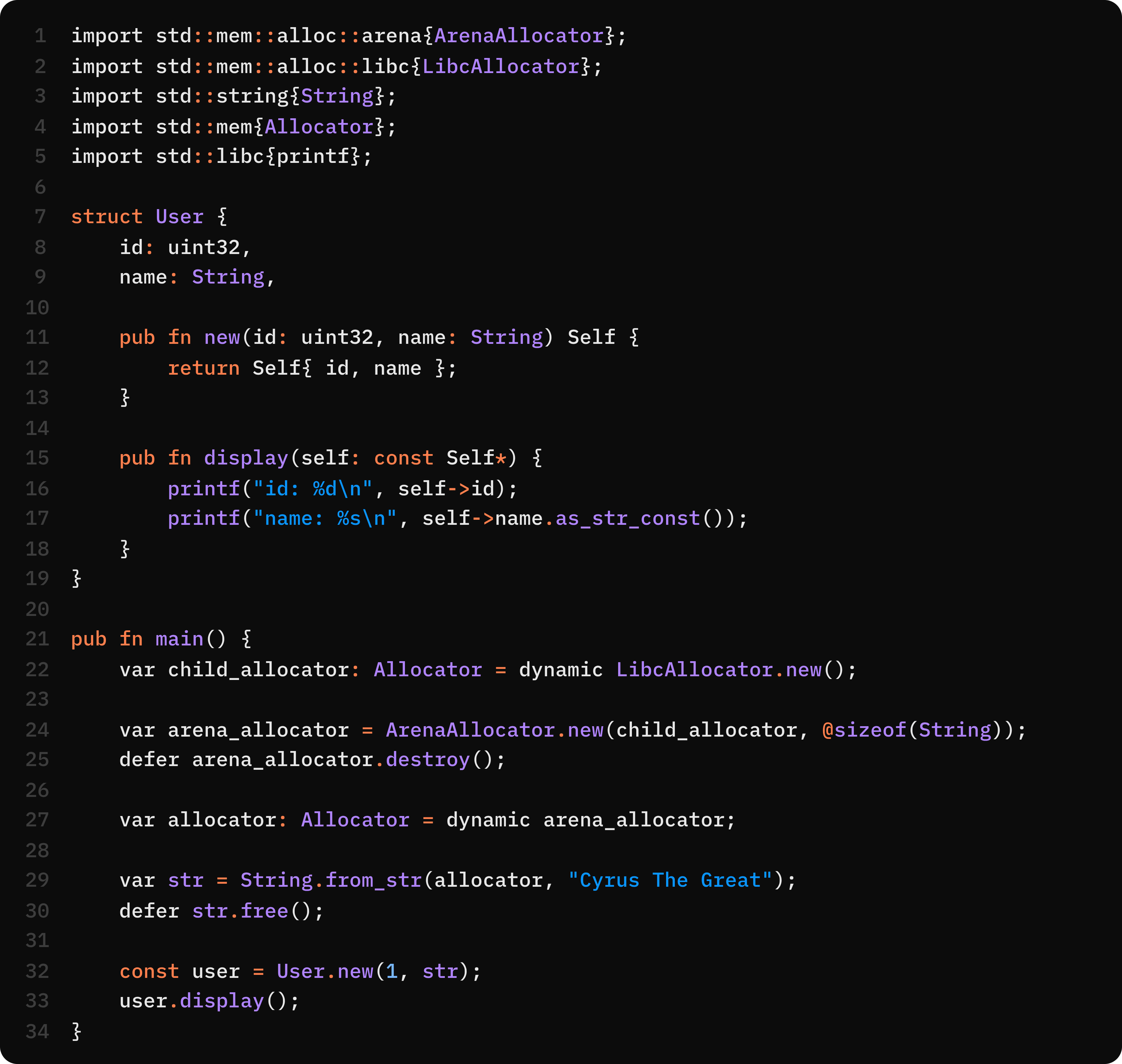 Cyrus example code